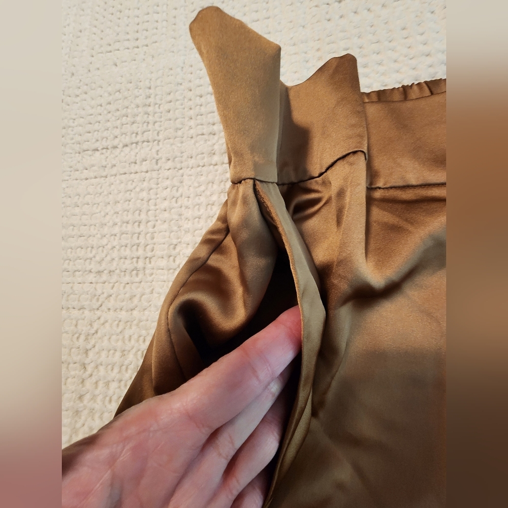 Ryegrass Women's Brown Satin Elastic Waist Joggers Athleisure Cuffed Hem NEW XXL - Picture 8 of 10